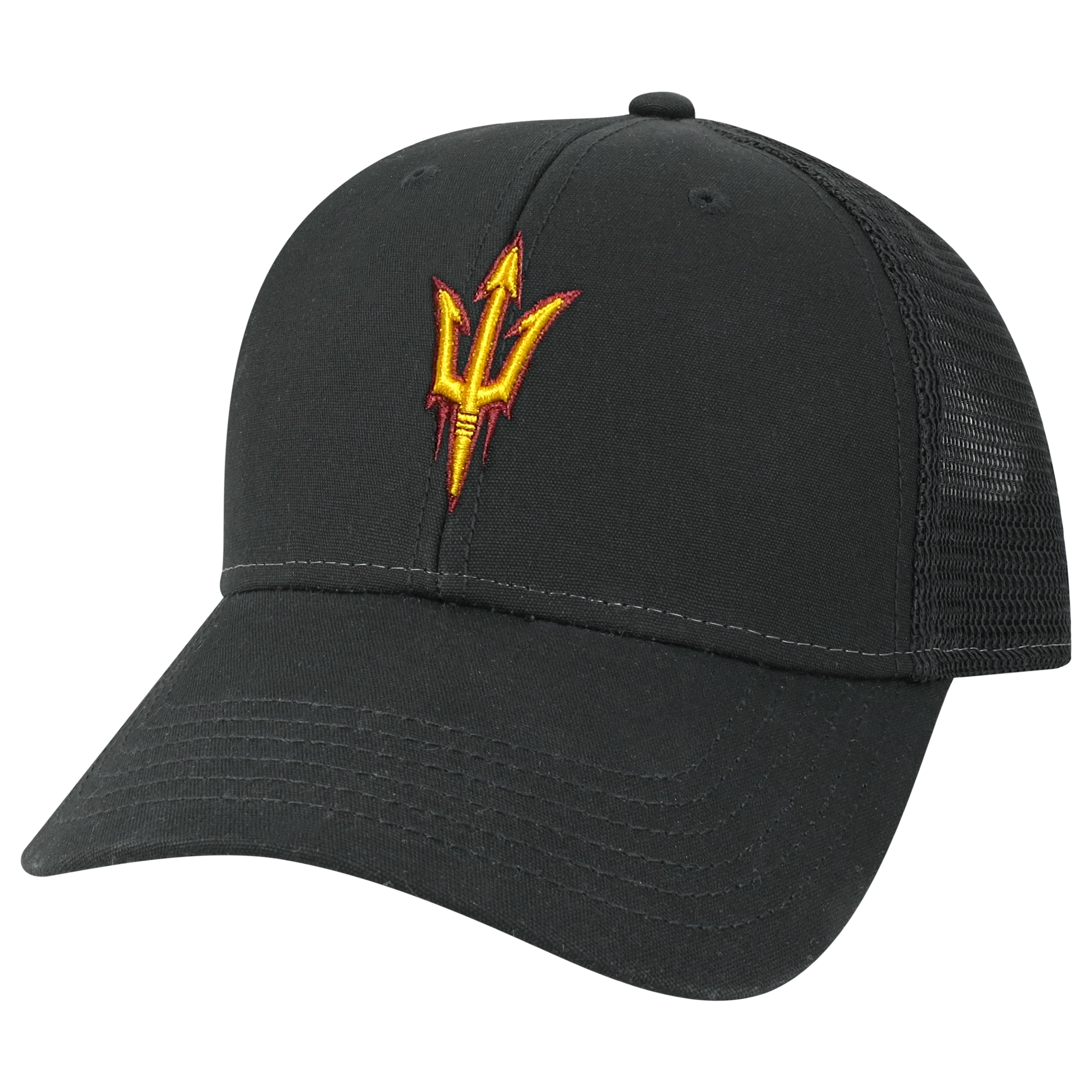 Arizona State Sun Devils Black Lo-Pro Snapback Adjustable Trucker Hat - Image 4