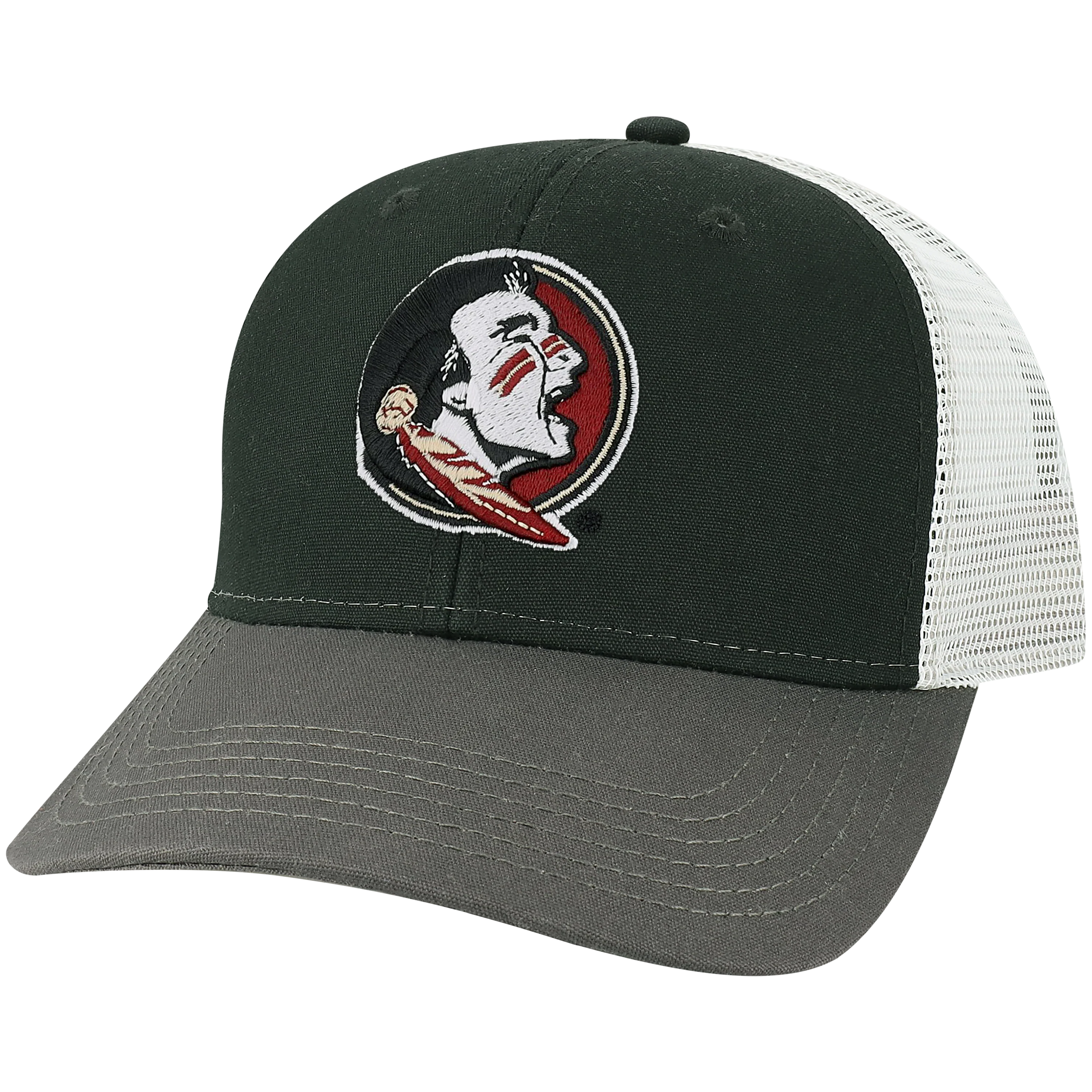 Florida State Seminoles Black/Dark Grey/Silver Mid-Pro Snapback Adjustable Trucker Hat - Image 4