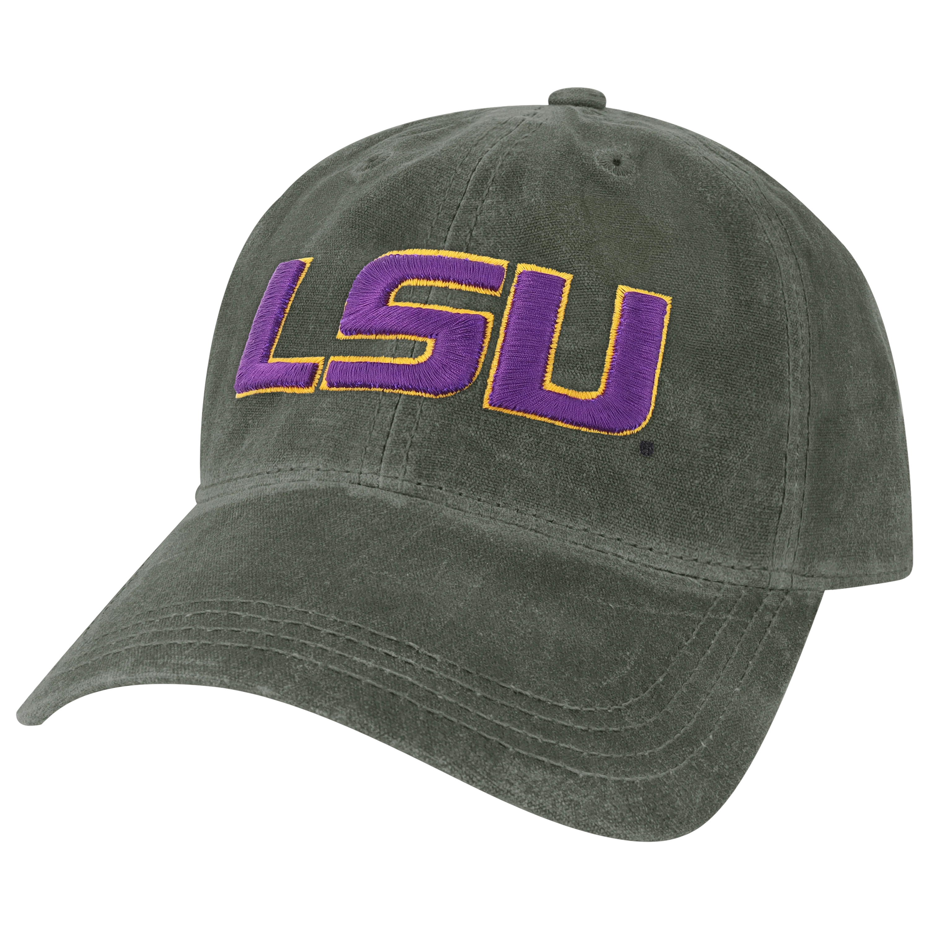 LSU Tigers Charcoal Waxed Cotton Adjustable Hat - Image 4