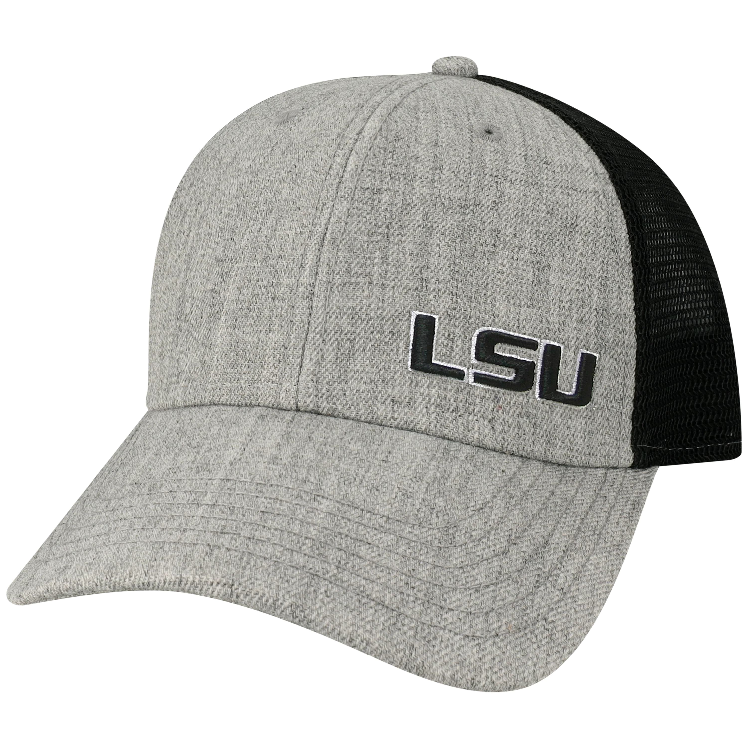LSU Tigers Heather Grey/Black Lo-Pro Snapback Adjustable Trucker Hat - Image 4