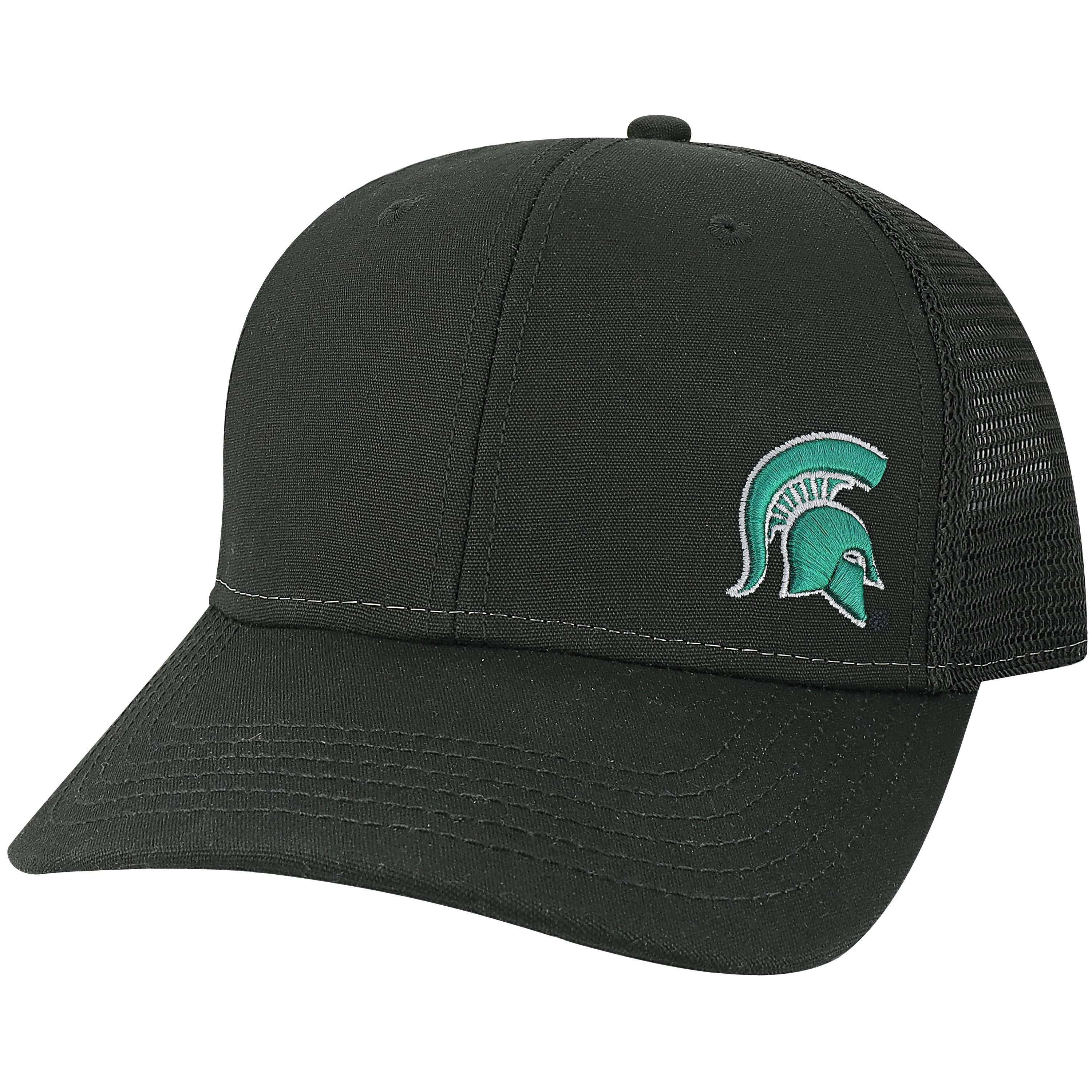Michigan State Spartans Black Mid-Pro Snapback Adjustable Trucker Hat