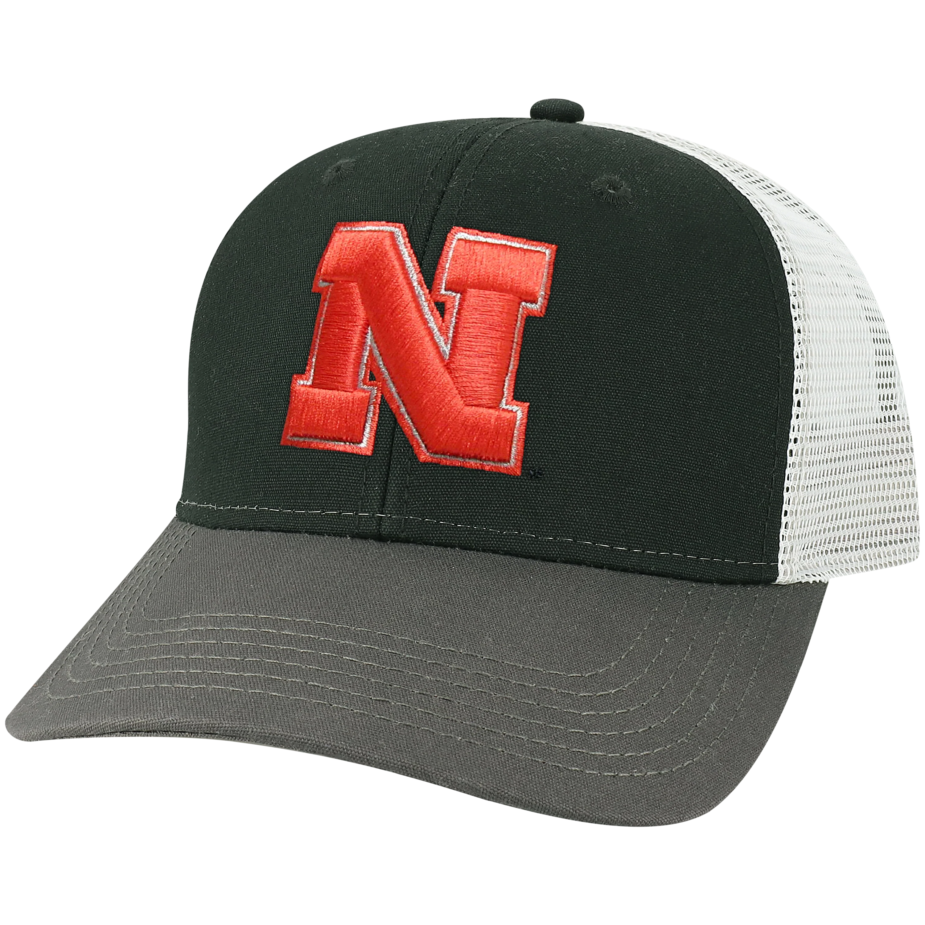 Nebraska Cornhuskers Black/Dark Grey/Silver Mid-Pro Snapback Adjustable Trucker Hat - Image 4