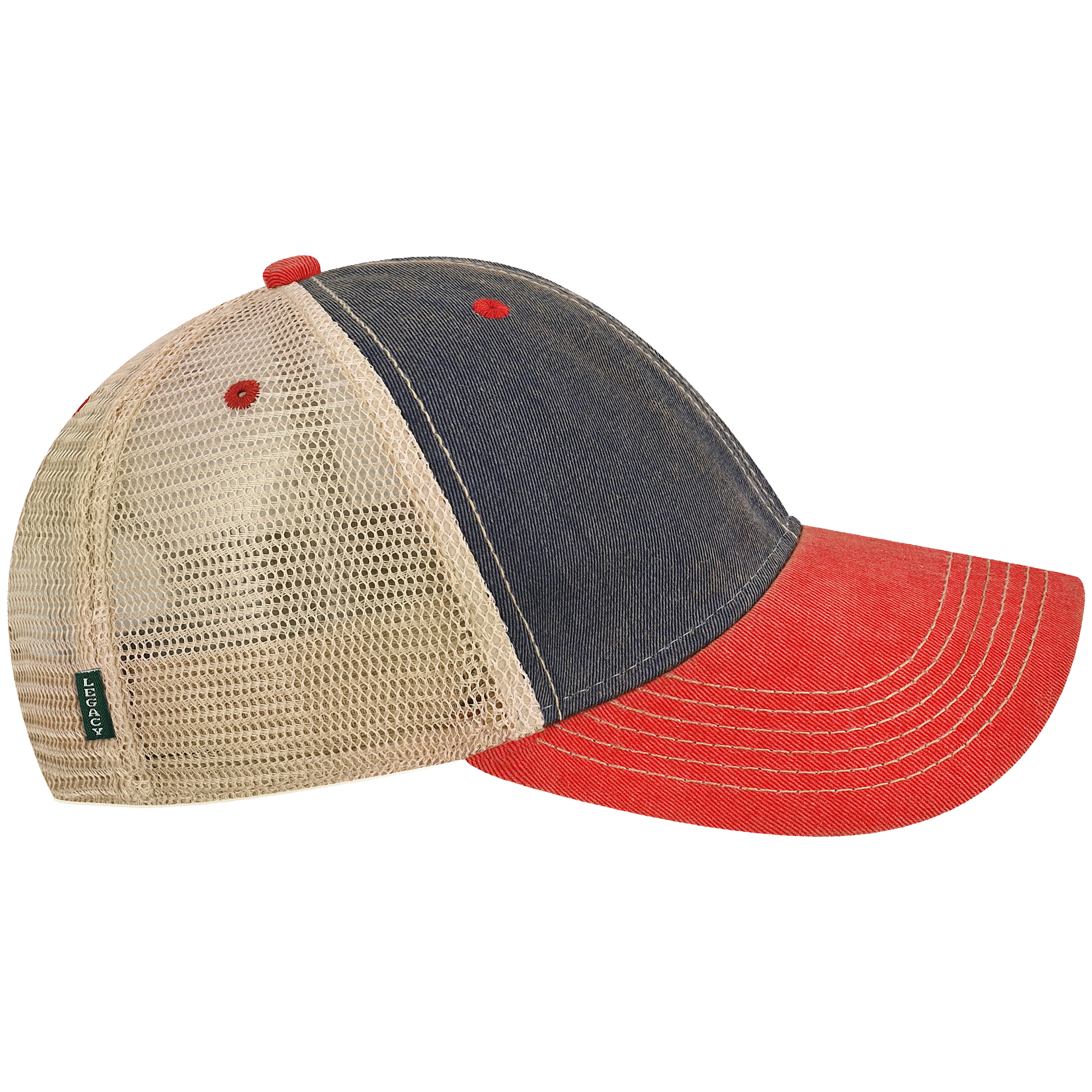 Penn OFA Navy/Scarlet Old Favorite Adjustable Trucker Hat - Image 3