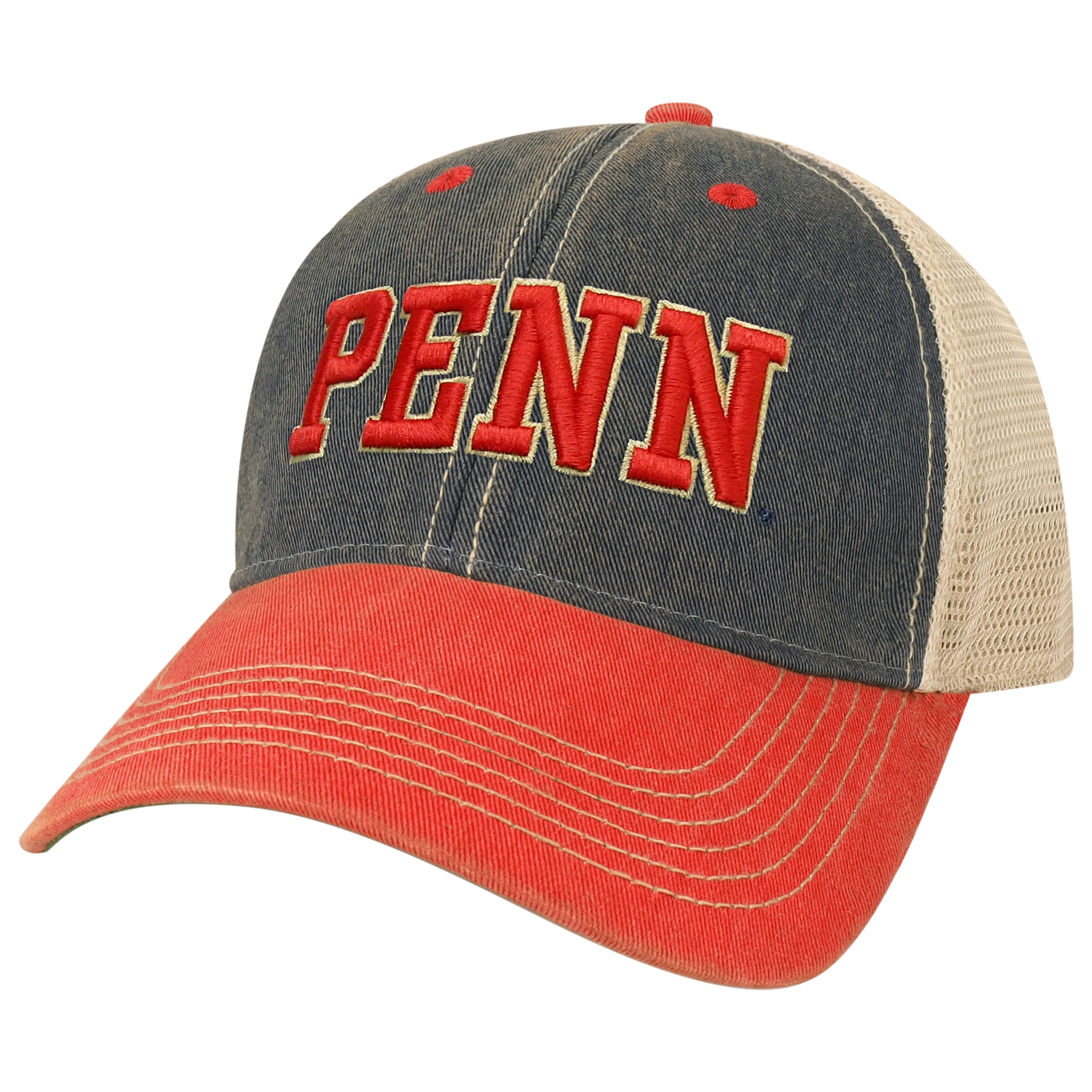 Penn OFA Navy/Scarlet Old Favorite Adjustable Trucker Hat - Image 4