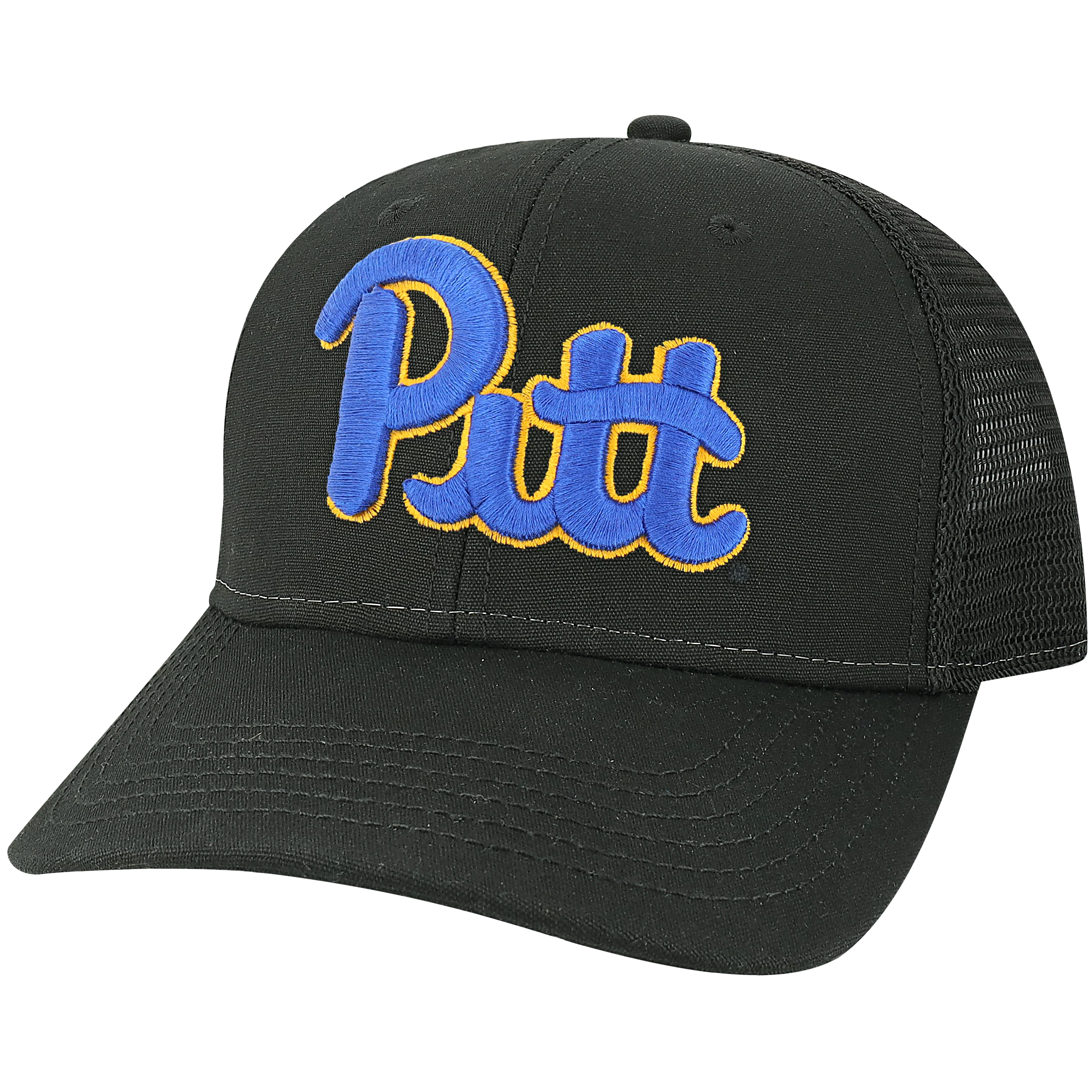 Pittsburgh Panthers Black Mid-Pro Snapback Adjustable Trucker Hat - Image 4