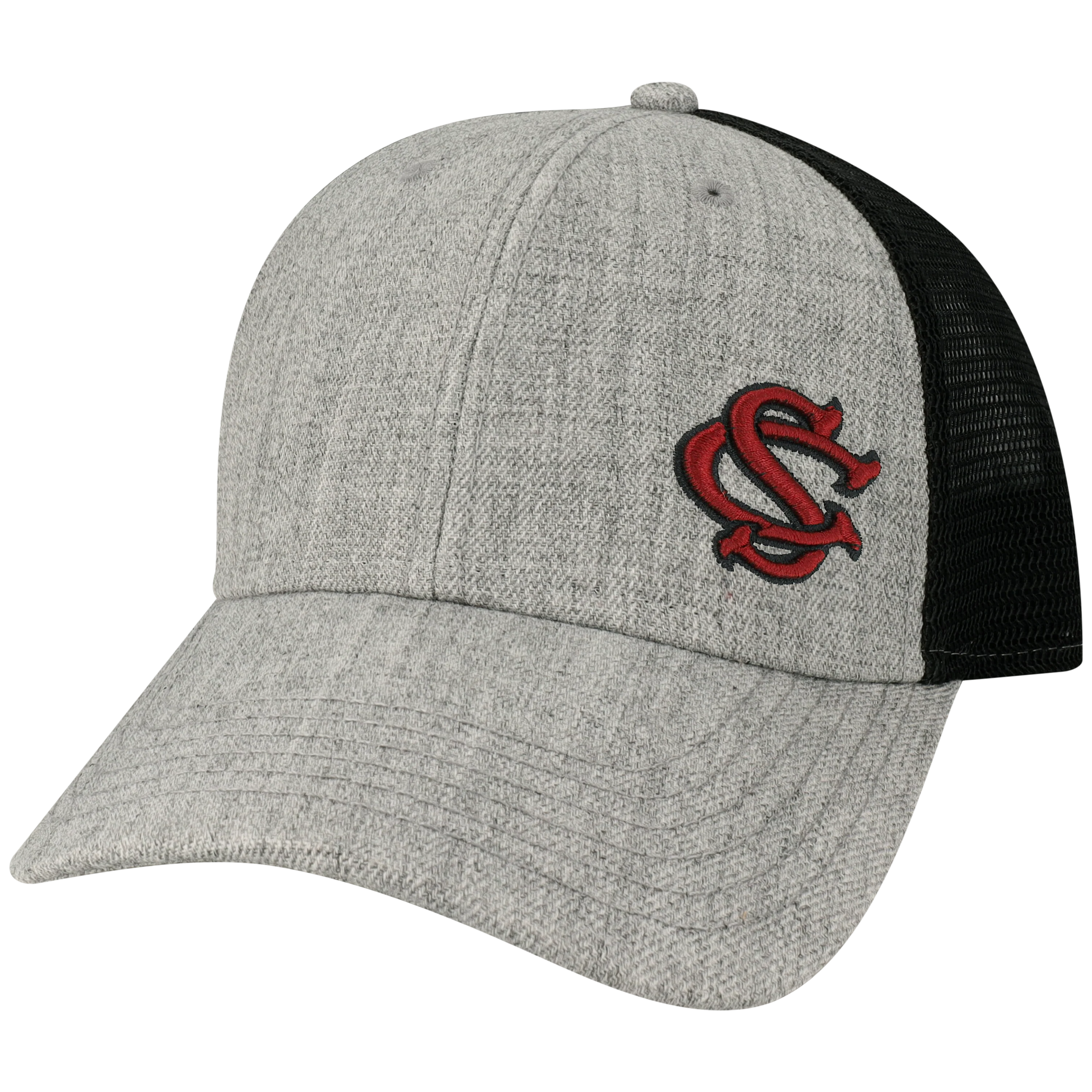 South Carolina Gamecocks Heather Grey/Black Lo-Pro Snapback Adjustable Trucker Hat