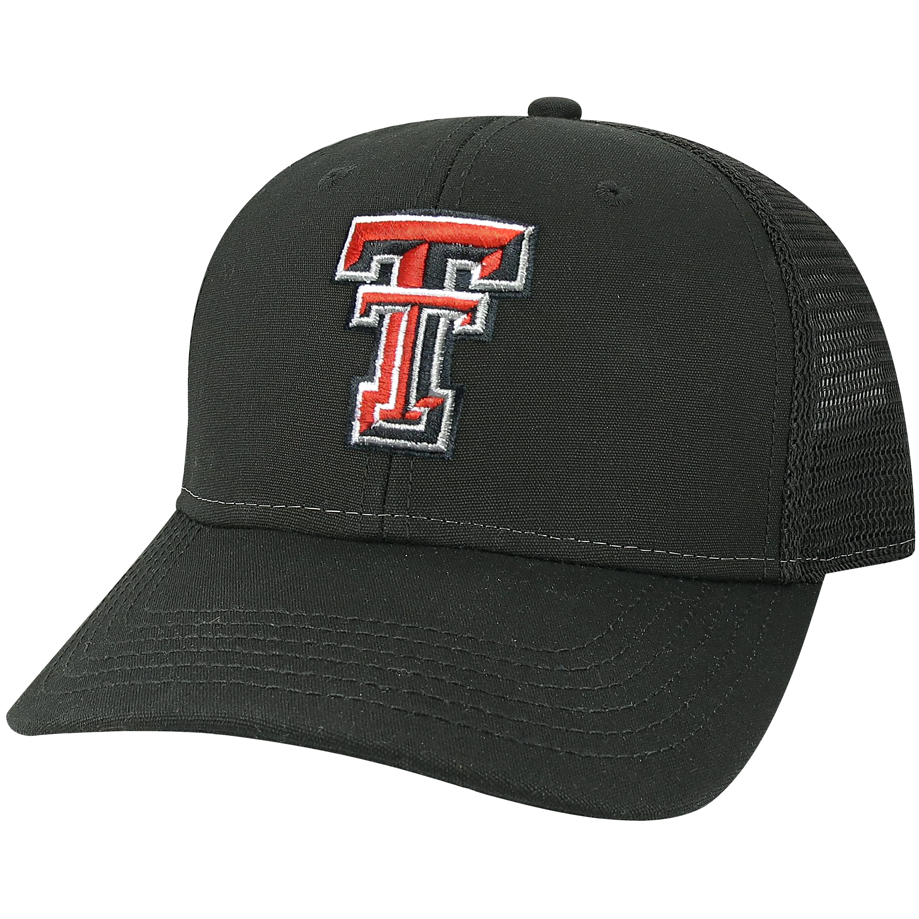 Texas Tech Red Raiders Black Mid-Pro Snapback Adjustable Trucker Hat