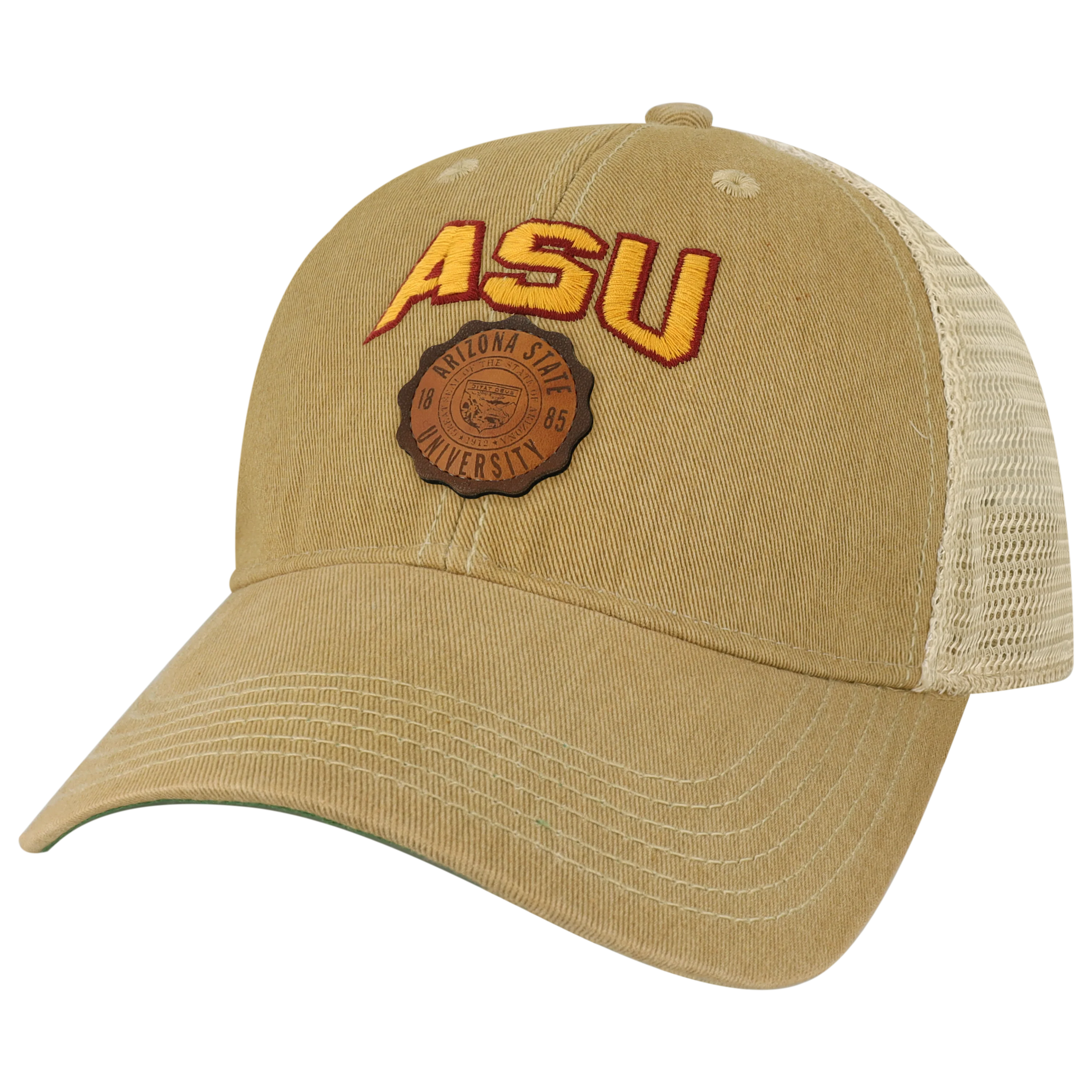 Arizona State Sun Devils College Vault OFA Khaki Old Favorite Adjustable Trucker Hat - Image 4