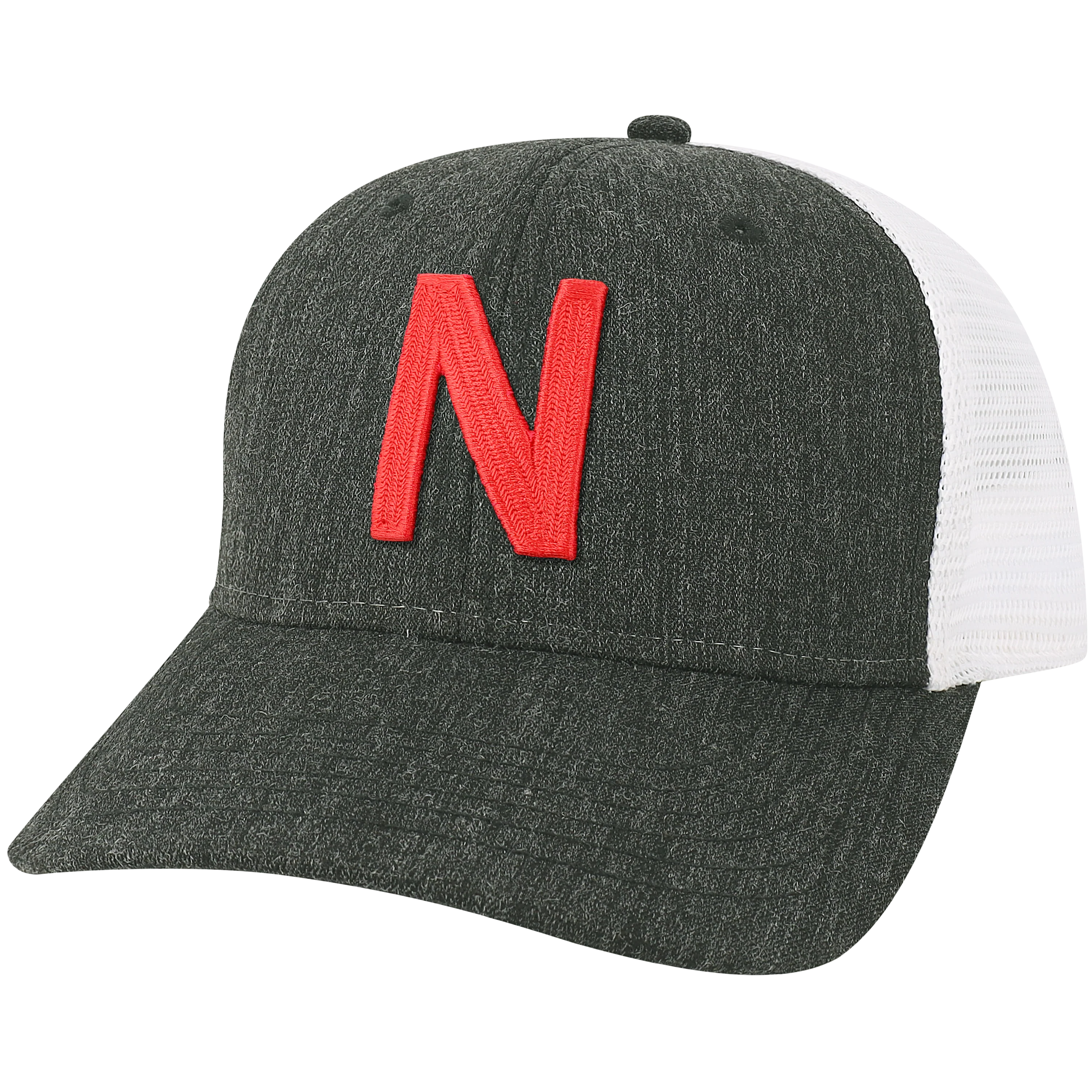 Nebraska Cornhuskers College Vault Melange Black/White Mid-Pro Snapback Adjustable Trucker Hat - Image 4