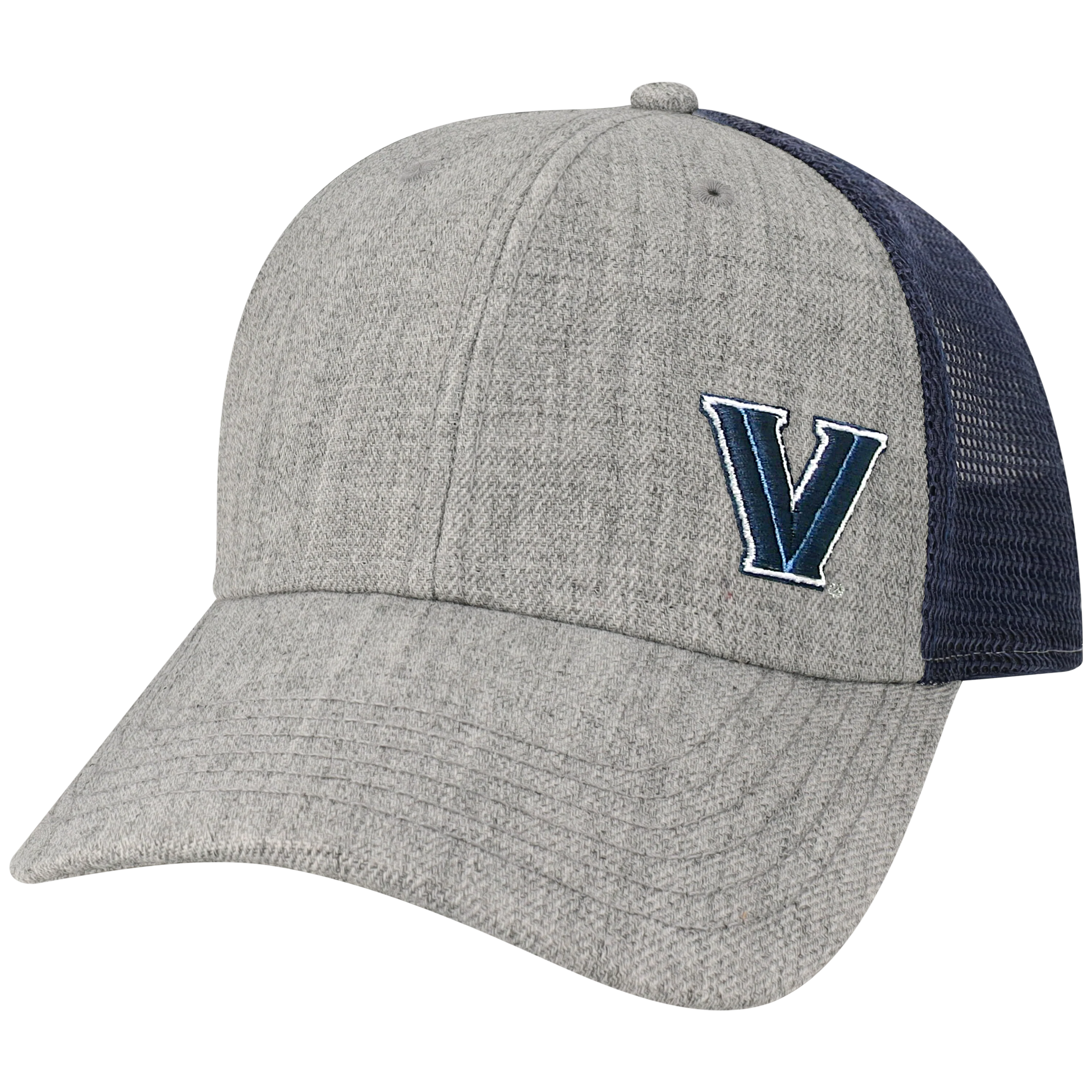 Villanova Wildcats Heather Grey/Navy Lo-Pro Snapback Adjustable Trucker Hat - Image 4