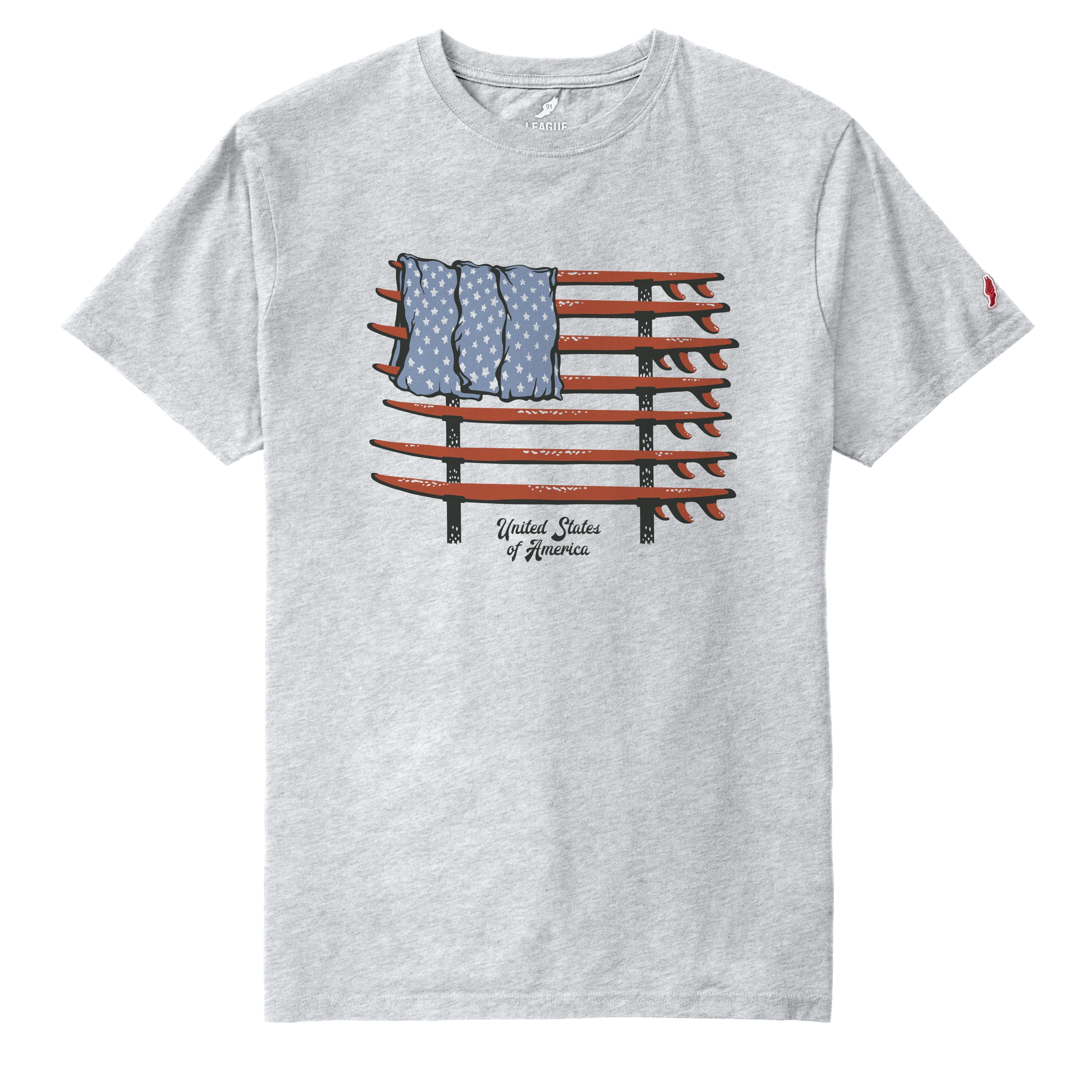 Surfboard Flag - 4th of July All American Tee - Image 3