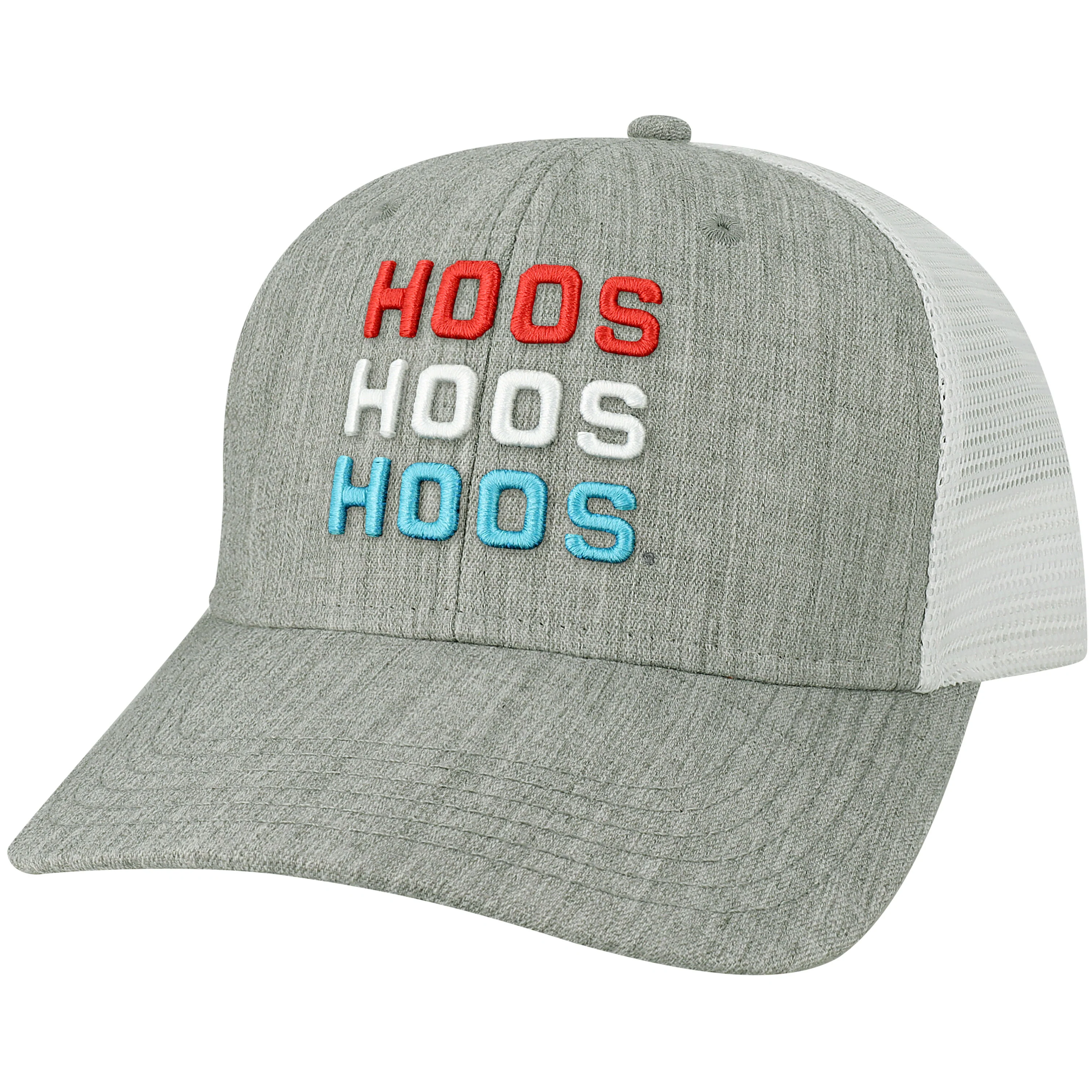 UVA Red, White, and Hoo Mid-Pro Snapback Hat - Melange Grey/White - Image 5