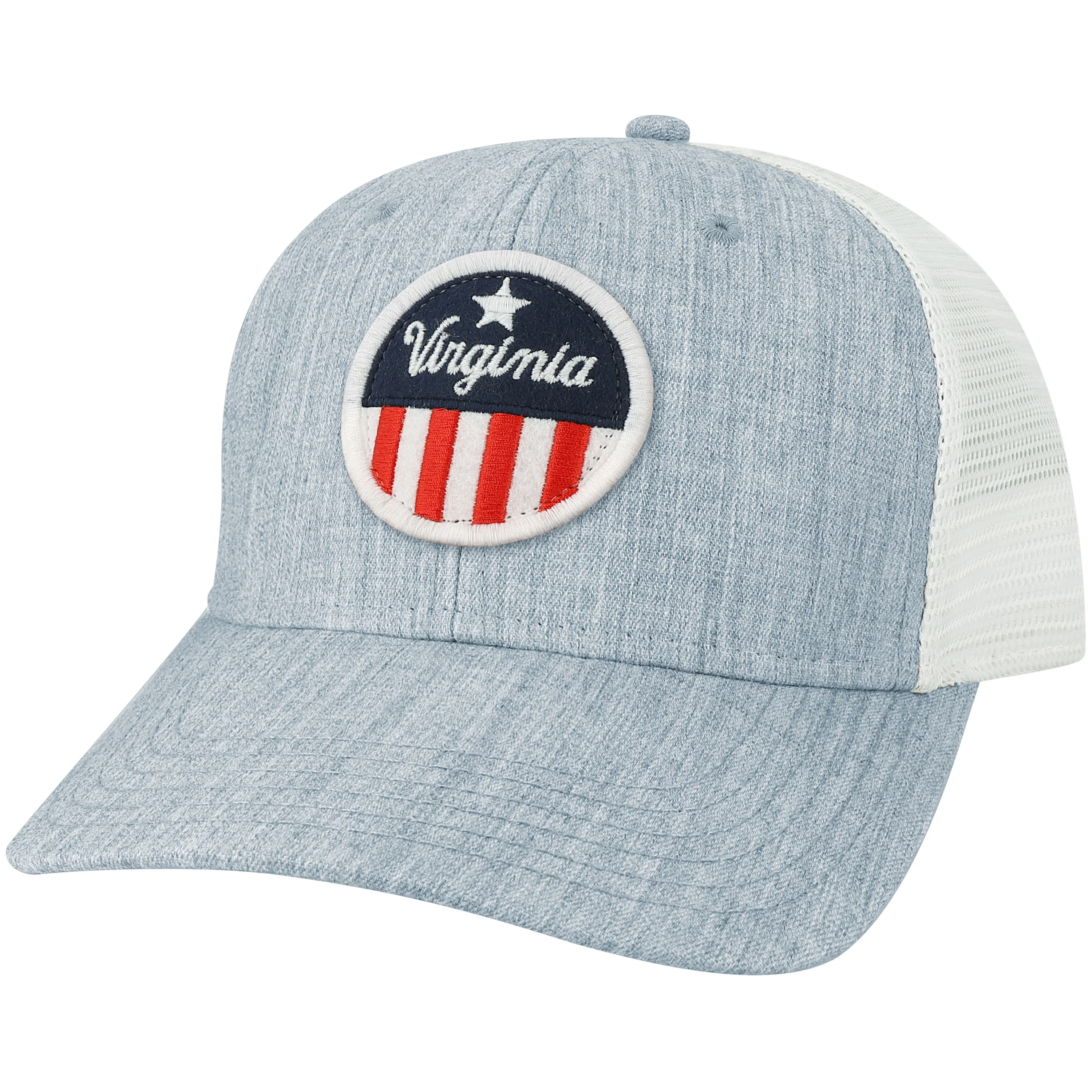 UVA Red, White, and Hoo Mid-Pro Snapback Hat - Melange Light Blue/White - Image 5