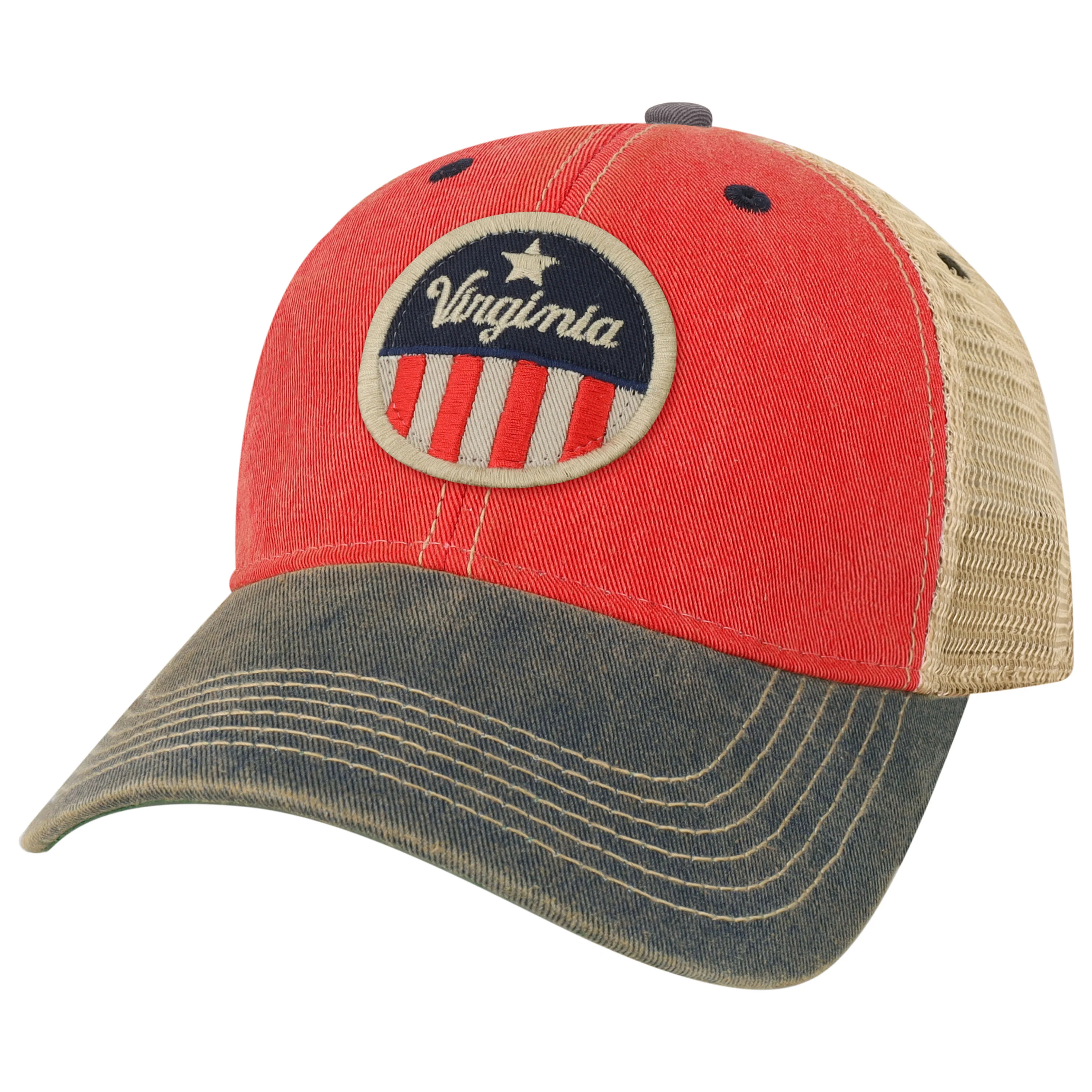 UVA Red, White, and Hoo Old Favorite Adjustable Trucker Hat - Scarlet/Navy - Image 5