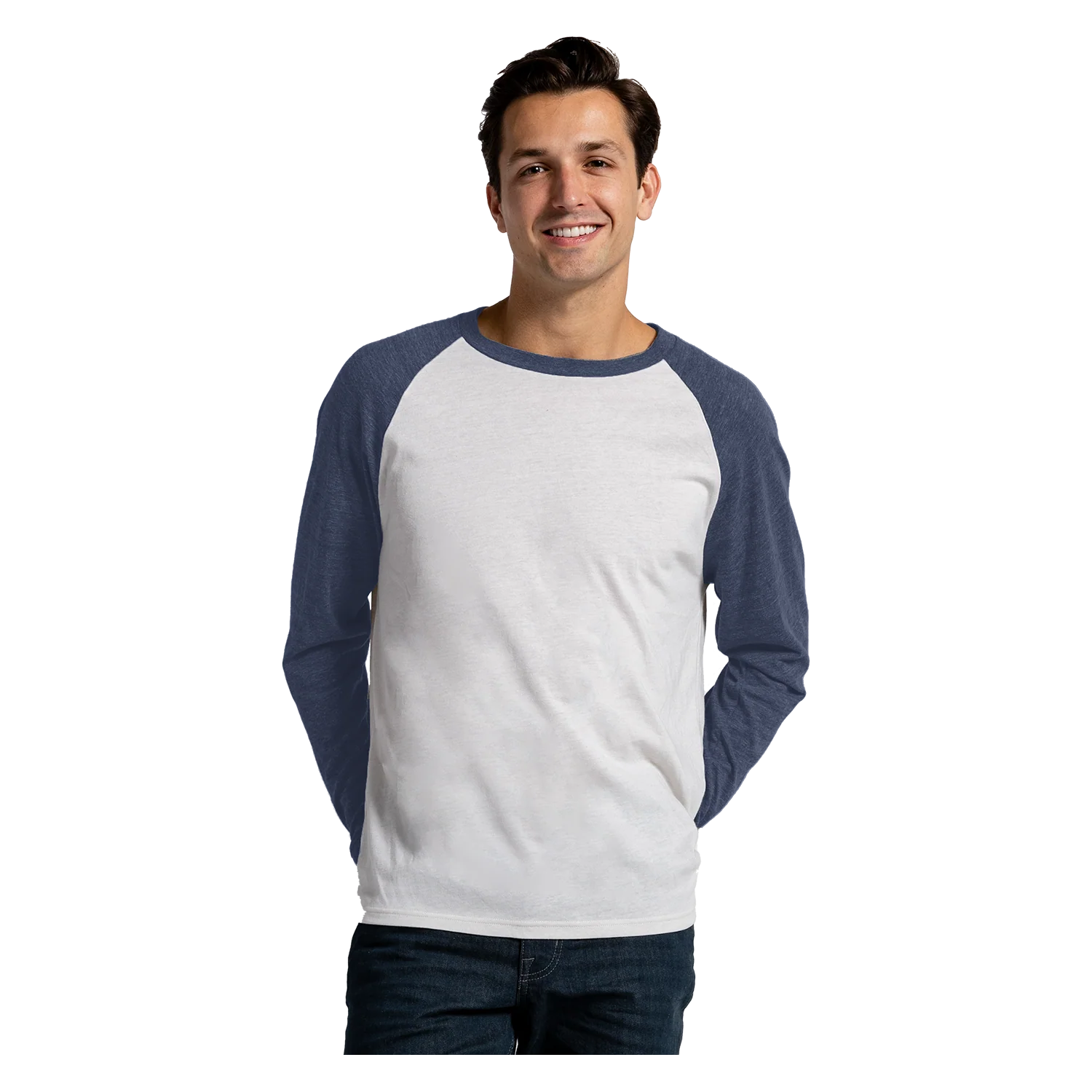 L905 Victory Falls Tri-Blend Raglan Long Sleeve - Heather Canvas Body - Image 3