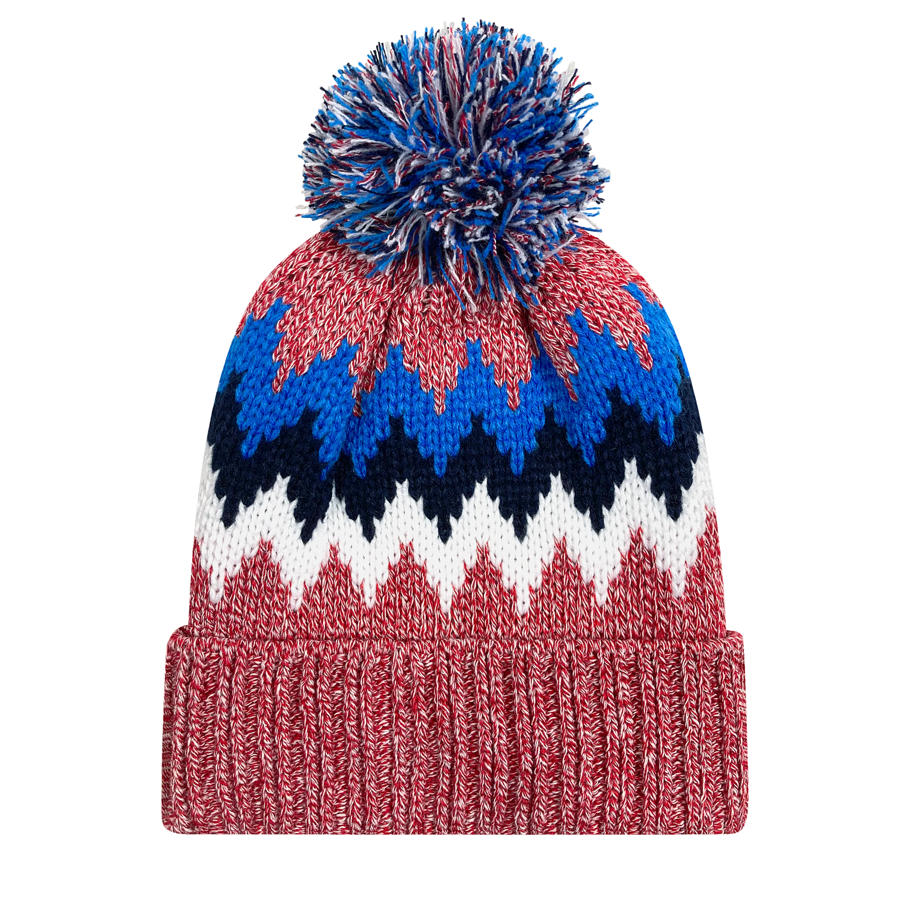 KZZB Zig Zag Cuff Beanie w/ Pom
