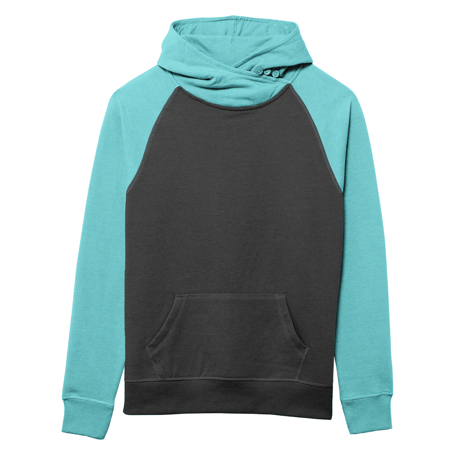 82182 Women's Cozy Asym Hood - Two Tone Colors - Image 5