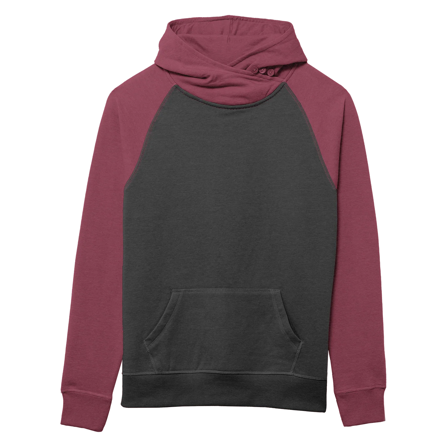 82182 Women's Cozy Asym Hood - Two Tone Colors - Image 6