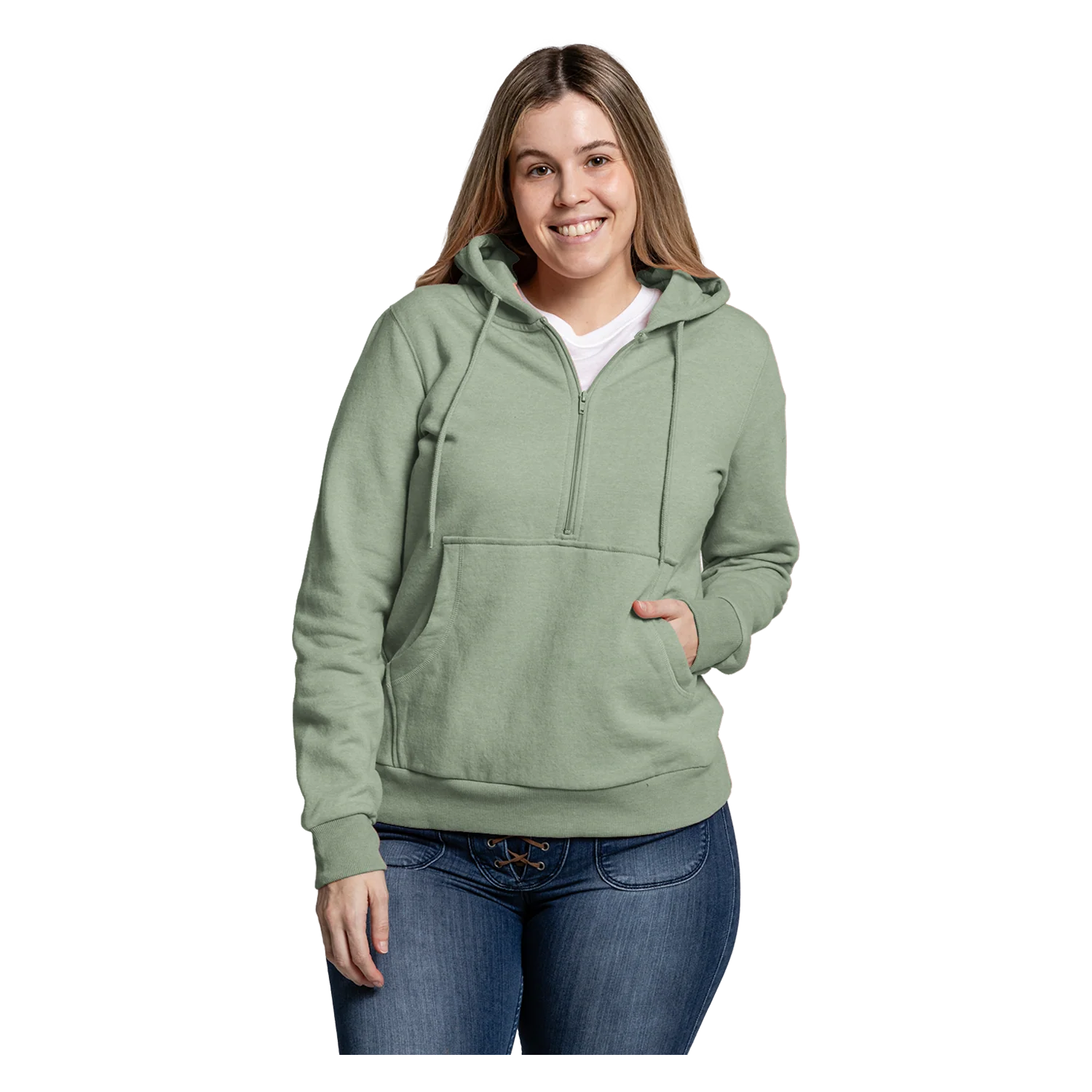 82248 Womens Cozy 1/2 Zip Hoodie - Image 3