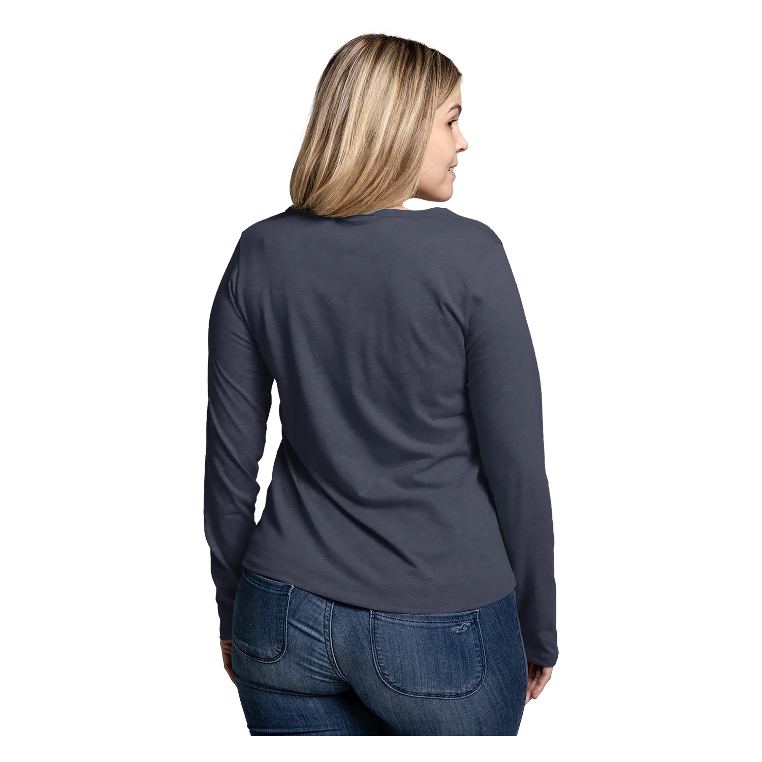 82242 Essentials Women's Long Sleeve Notch Neck Tee - Image 4