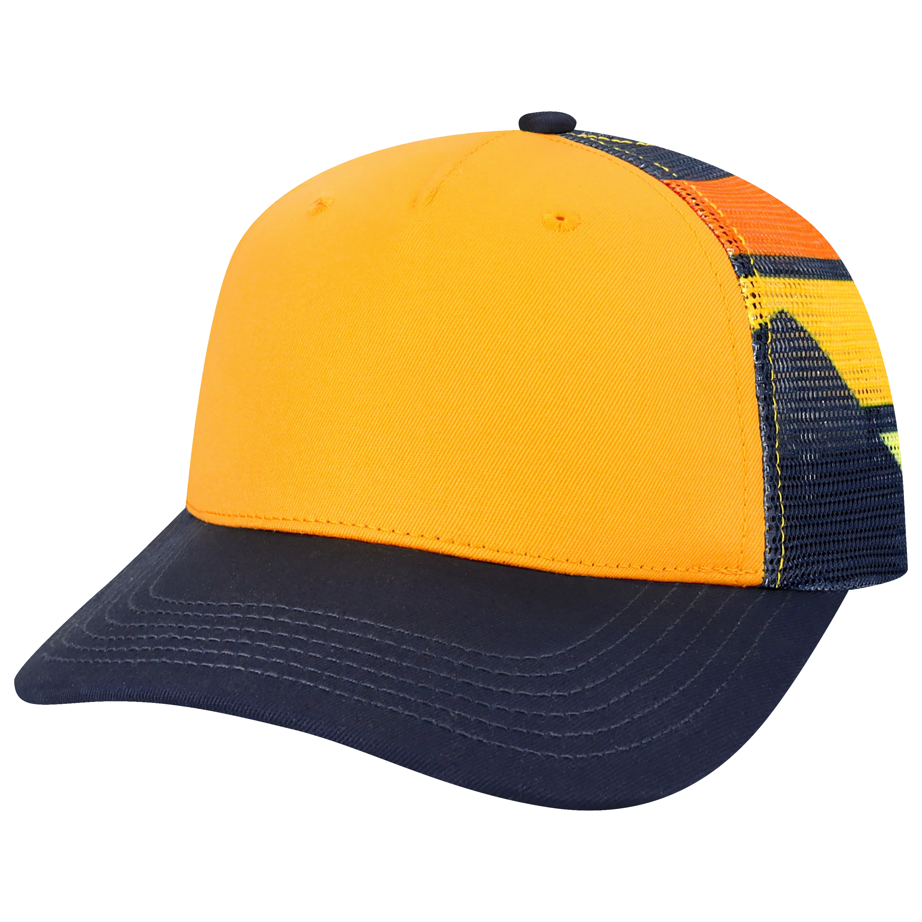Y5PTKR Structured 5 Panel Trucker Youth Cap - Sublimated Mesh