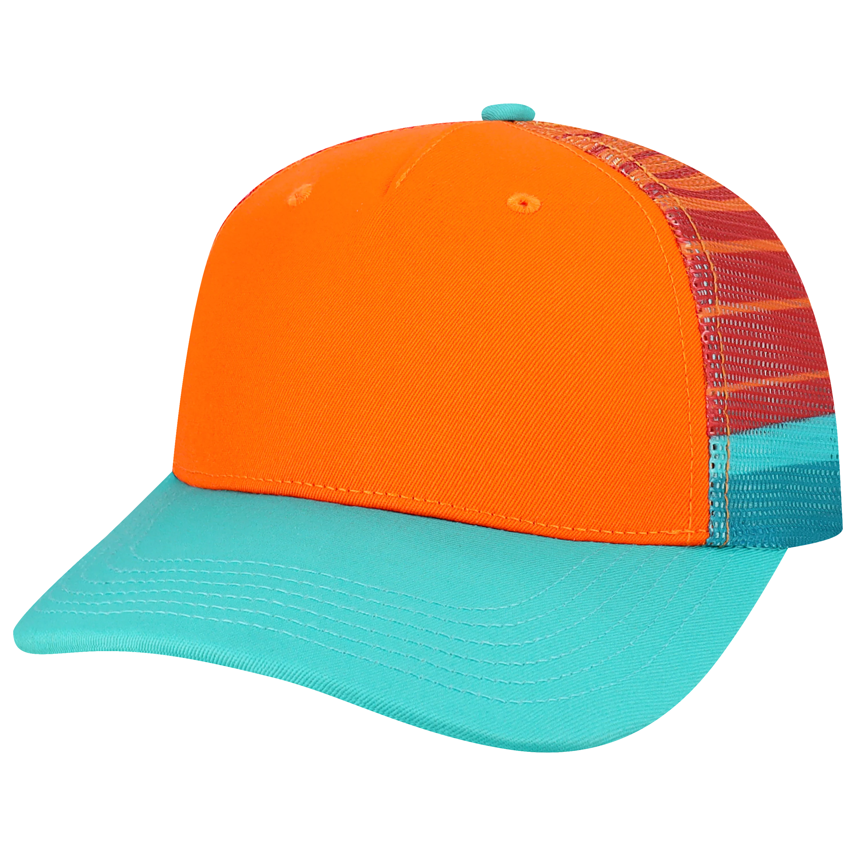 Y5PTKR Structured 5 Panel Trucker Youth Cap - Sublimated Mesh - Image 4